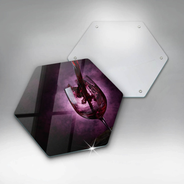 Tagliere in vetro Un bicchiere di vino