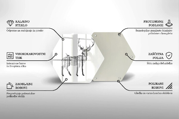 Tagliere in vetro Illustrazione dei cervi e della foresta