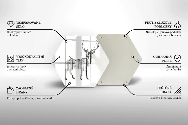 Tagliere in vetro Illustrazione dei cervi e della foresta