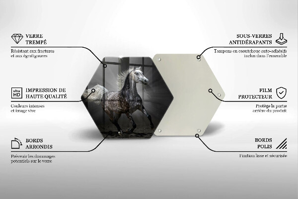 Tagliere in vetro Cavallo al galoppo