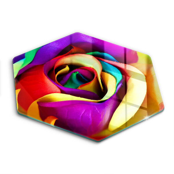 Tagliere in vetro Petali di rosa colorati
