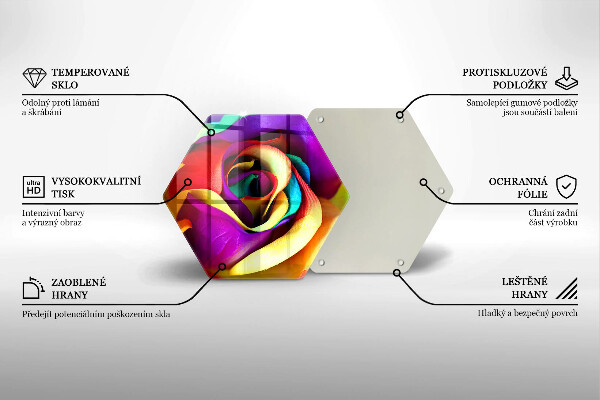 Tagliere in vetro Petali di rosa colorati