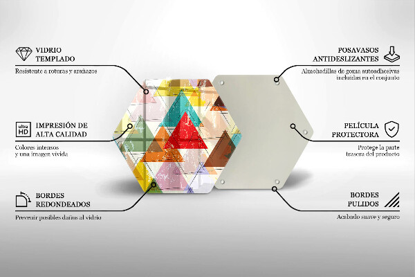 Tagliere in vetro Triangoli dipinti
