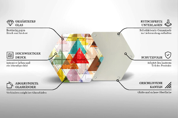 Tagliere in vetro Triangoli dipinti