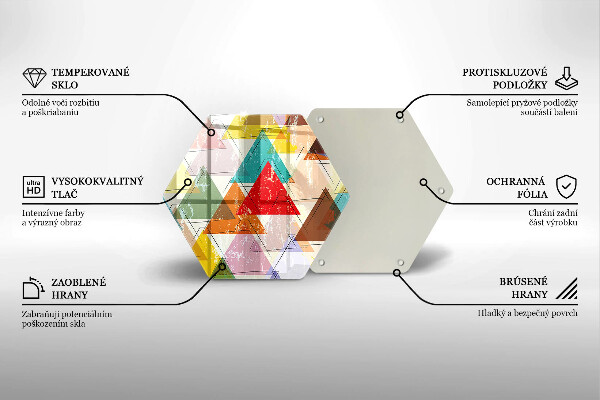 Tagliere in vetro Triangoli dipinti
