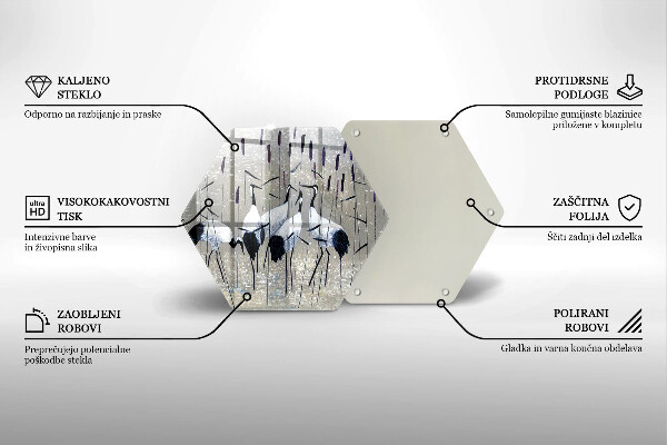 Tagliere in vetro Gru giapponesi