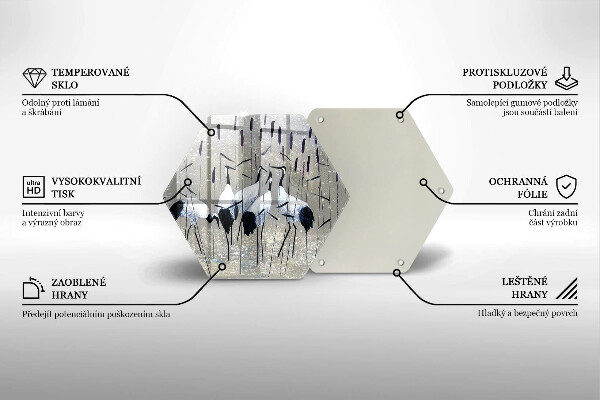 Tagliere in vetro Gru giapponesi