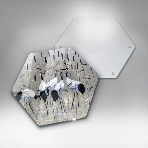 Tagliere in vetro Gru giapponesi