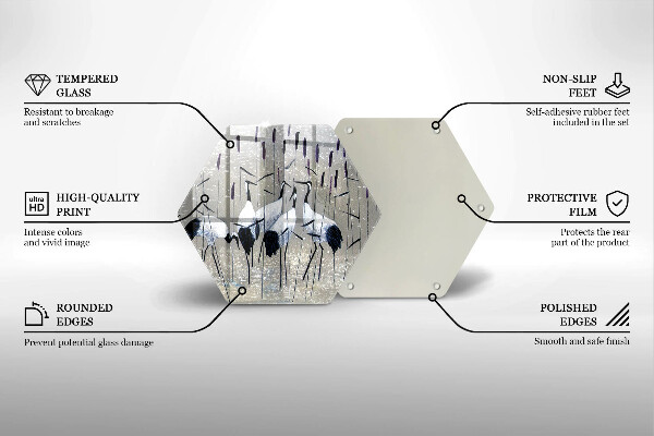 Tagliere in vetro Gru giapponesi