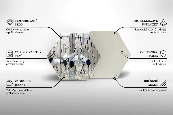Tagliere in vetro Gru giapponesi