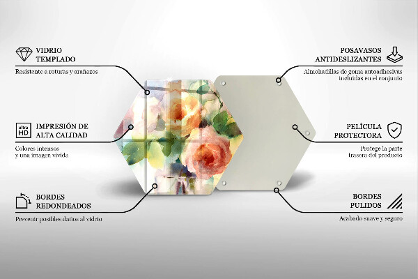 Tagliere in vetro Fiori dipinti