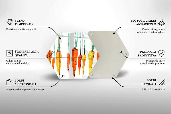 Tagliere in vetro Illustrazione della carota