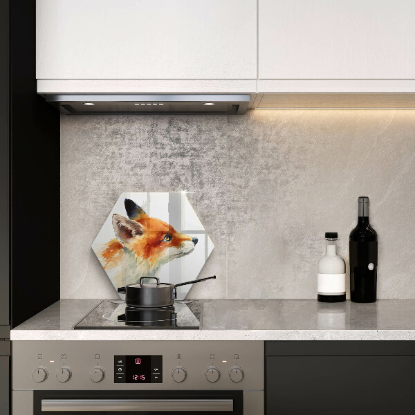 Tagliere in vetro Volpe dipinta