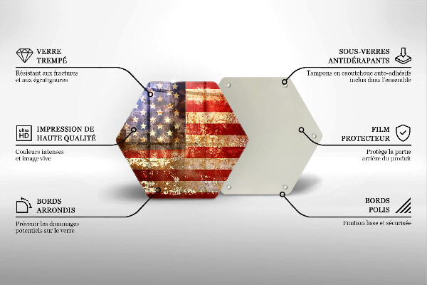 Tagliere in vetro Bandiera degli Stati Uniti America
