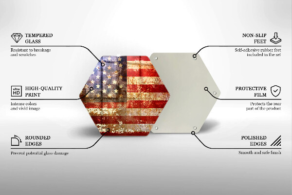 Tagliere in vetro Bandiera degli Stati Uniti America
