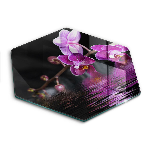 Tagliere in vetro Acqua zen di orchidea