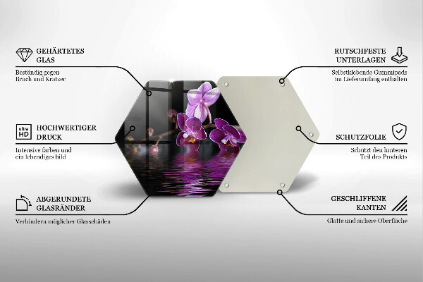 Tagliere in vetro Acqua zen di orchidea