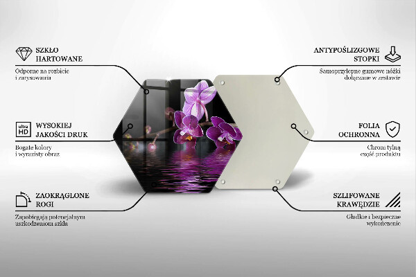 Tagliere in vetro Acqua zen di orchidea