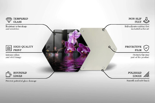 Tagliere in vetro Acqua zen di orchidea