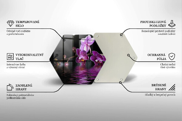 Tagliere in vetro Acqua zen di orchidea