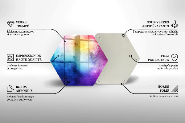 Tagliere in vetro Spruzzi di acquerello arcobaleno