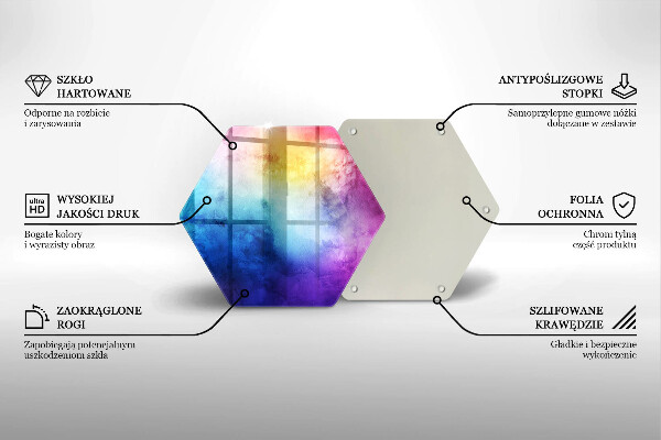 Tagliere in vetro Spruzzi di acquerello arcobaleno