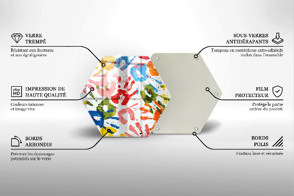 Tagliere in vetro Tracce delle mani dei bambini