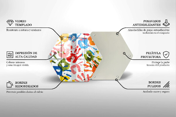 Tagliere in vetro Tracce delle mani dei bambini