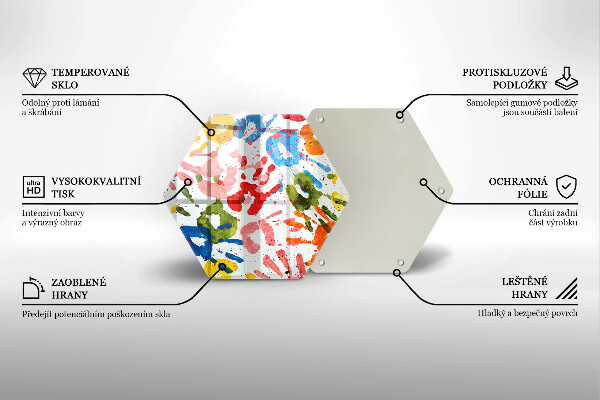 Tagliere in vetro Tracce delle mani dei bambini