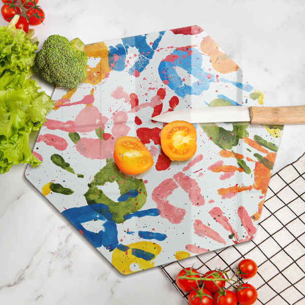 Tagliere in vetro Tracce delle mani dei bambini