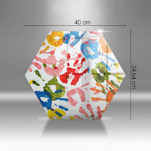 Tagliere in vetro Tracce delle mani dei bambini