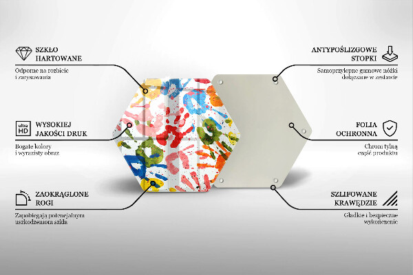 Tagliere in vetro Tracce delle mani dei bambini