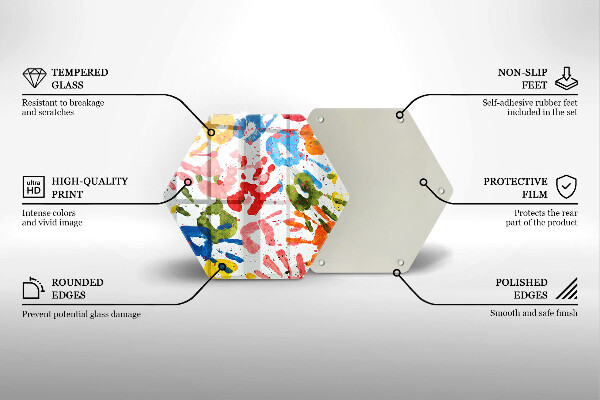 Tagliere in vetro Tracce delle mani dei bambini