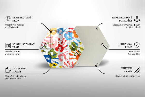 Tagliere in vetro Tracce delle mani dei bambini