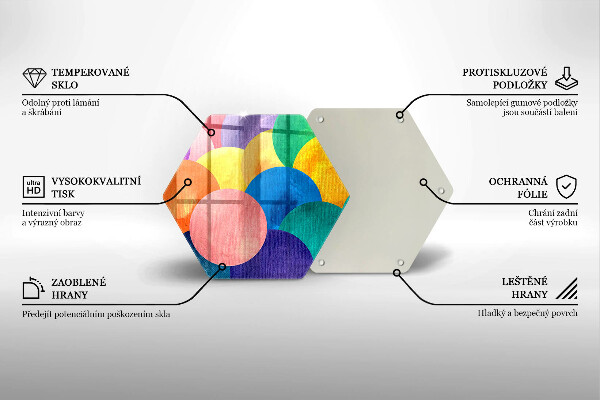 Tagliere in vetro Cerchi colorati