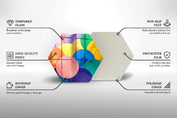 Tagliere in vetro Cerchi colorati