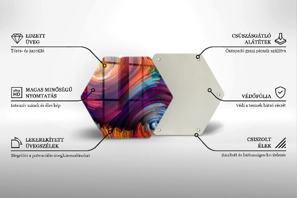 Tagliere in vetro Punti salienti colorati