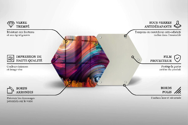 Tagliere in vetro Punti salienti colorati