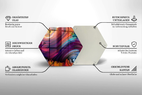 Tagliere in vetro Punti salienti colorati