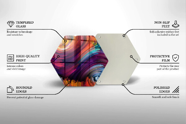 Tagliere in vetro Punti salienti colorati
