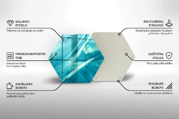 Tagliere in vetro Piume delicate