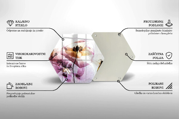 Tagliere in vetro Fiori delicati