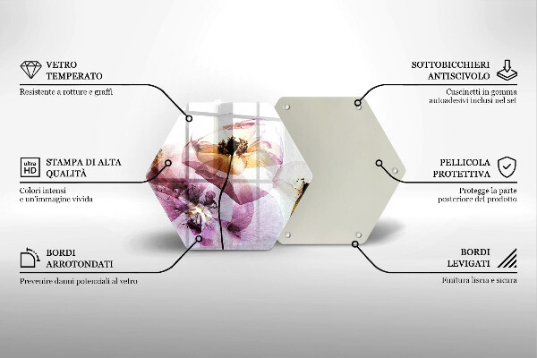 Tagliere in vetro Fiori delicati