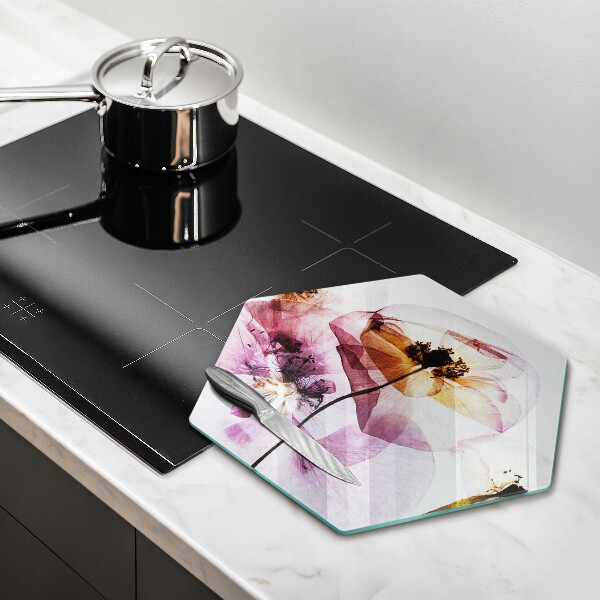 Tagliere in vetro Fiori delicati