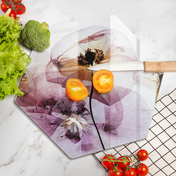 Tagliere in vetro Fiori delicati