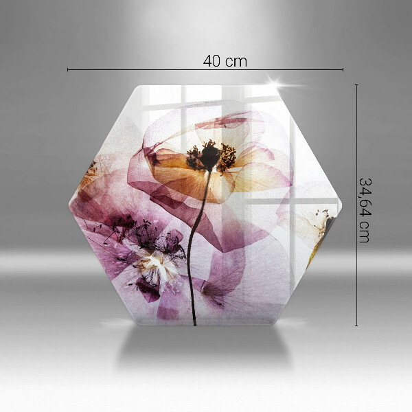 Tagliere in vetro Fiori delicati