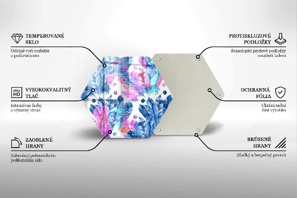 Tagliere in vetro Illustrazione di piume boho