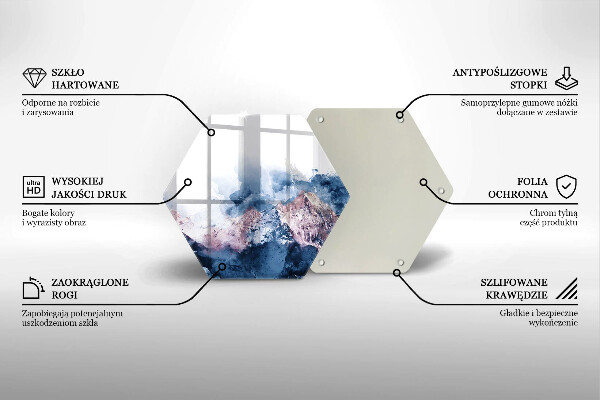 Tagliere in vetro Montagne dipinte astratte