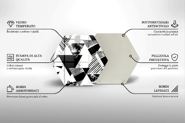 Tagliere in vetro Triangoli geometrici