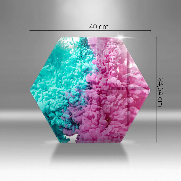 Tagliere in vetro temperato Fumo rosa-turchese